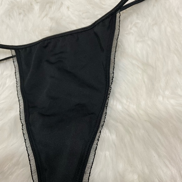 Victoria's Secret V-String Thong Black Bling Butterfly Charm - Picture 7 of 7